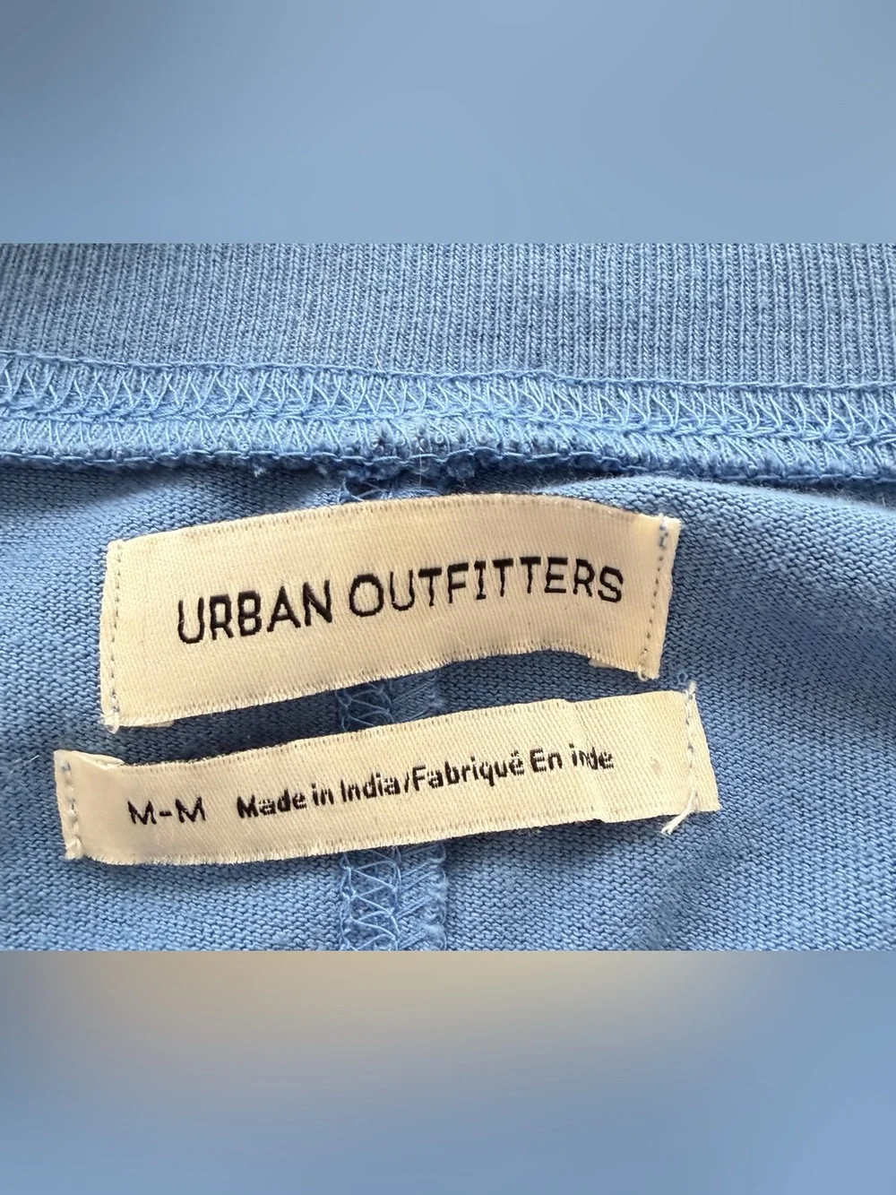 Urban Outfitters Blue Crewneck Sweatshirt with White Embroidered Sleeves - Picture 3 of 4